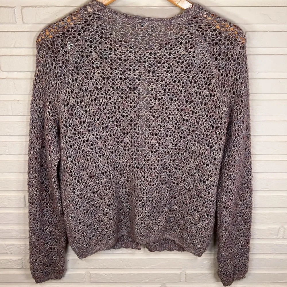 Sundance Purple Crocheted Long Sleeve Cardigan Sweater, Women’s Size Extra Small - Picture 7 of 7
